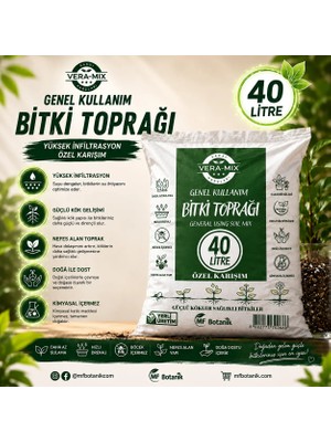 MF Botanik Vera 40 Litre İthal Torf Cocopeat Karışım Saksı Harcı Doğal Özellikte Bitki Toprağı