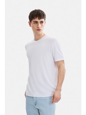 Back And Bond Beyaz Regular Fit Örme Triko