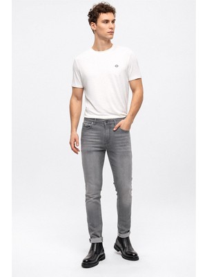 Back And Bond Gri Slim Fit 5 Cepli Pamuklu Denim Pantolon