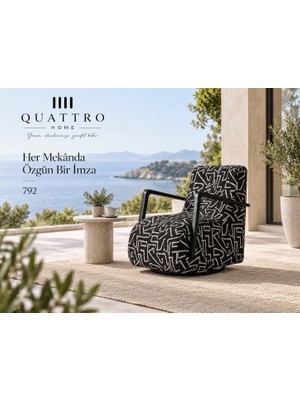 Quattro Home Arven 792 Desenli Modern Döner Berjer