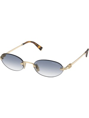 Miu Miu A54s Zvn80o 51 Kadın Oval Gold Metal Güneş Gözlüğü