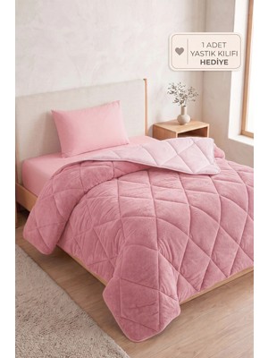 Formeya Tek Kişilik Lüx Pudra Wellsoft Yorgan Çift Taraflı 155x215 cm