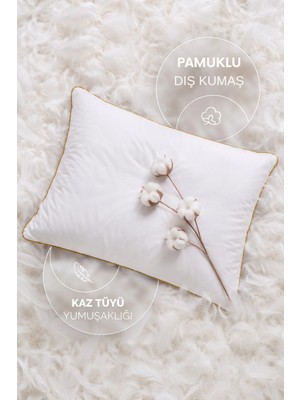 Formeya Gold Rengi Biyeli Nanojel Yastık 1100 gram 50x70 cm 1 adet, Lüks Otel Yastığı