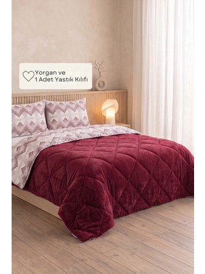Formeya Tek Kişilik Lüx Wellsoft Yorgan 155x215 cm Çift Taraflı Yastık Kılıflı Desenli