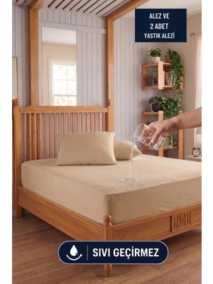 Formeya Set Kahverengi Mikro Fitted Sıvı Geçirmez Alez ve 2 Adet Yastık Alezi (11 Ebat)