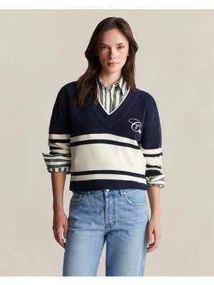 Gant Kadın Relaxed Fit V Yaka Kolej Kazak 4802402.433