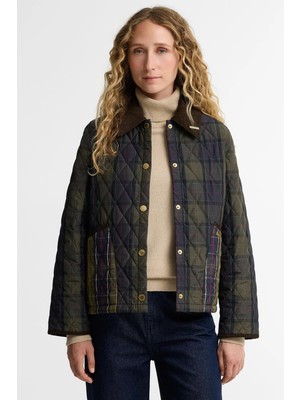 Barbour Reimagined Icons Tartan Crop Liddesdale Kapitone Ceket NY92 Shadow Classic