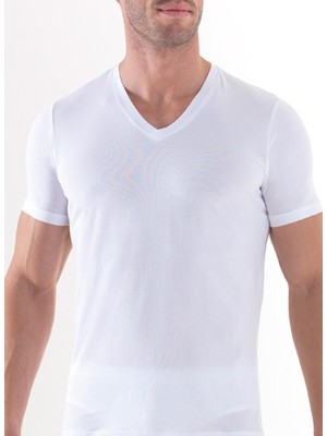 Blackspade Erkek Kutulu V Yaka Slim Fit Esnek Pamuklu Likralı T-Shirt