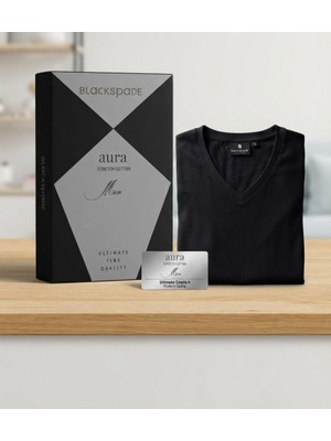 Blackspade Erkek Kutulu V Yaka Slim Fit Esnek Pamuklu Likralı T-Shirt