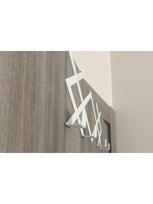 Happy Trend Metal Beyaz Desenli Amerikan Kapı Arkası Askılık Organizer Askılık ve Desenli Banyo Kapı Arkası Askılık MT77B