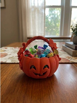 Halloween Cadılar Bayramı Temalı Dekoratif Balkabağı Kase Masaüstü Düzenleyici Organizer (10X8,5CM)