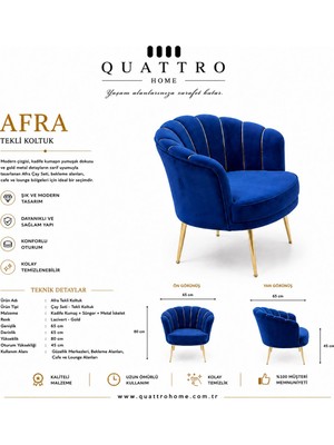 Quattro Home Afra Çay Seti Tekli Koltuk