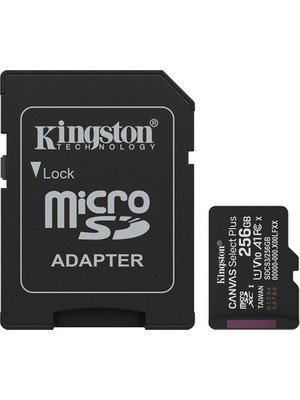 Kingston 256GB Microsdxc Canvas Select Plus Gen3 150MB/S A1 Card + Adapter