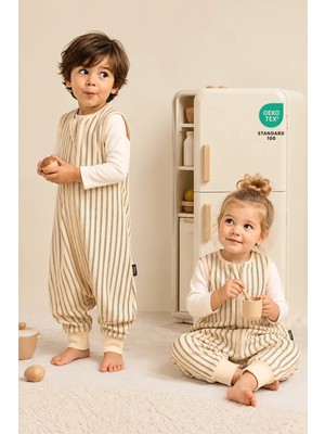 Pine Baby Home Heritage Sand 1.0 TOG Bebek Uyku Tulumu OEKO-TEX Sertifikalı %100 Pamuk