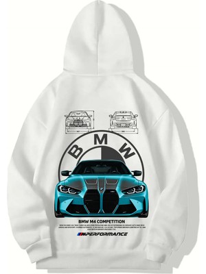 Brz Collection Unisex Oversize Competition M4 Hoodie (Beyaz)