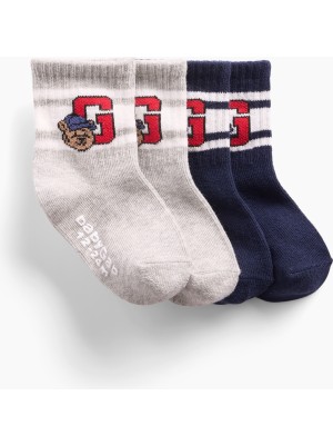 Gap Bebek Çok Renkli Brannan Bear Varsity Crew Çorap (2’li)