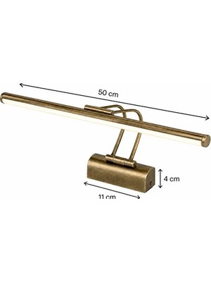 FKLIGHT  50CM / USB Sarjlı Resim / Tablo / Ayna Üstü / Banyo / Ledli Aplik Flüt 3000K Günışığı