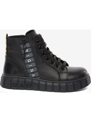 Greyder Erkek Çocuk Siyah Hakiki Deri Sneaker Bot 5K5NB66650