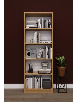 Asra Trend Lüks 5 Raflı Ev Ofis Kitaplık %100 Mdf Modern Dekoratif Kütüphane Kitaplık K002