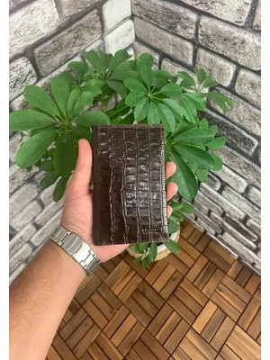 Guard Kahverengi Croco Pasaport Kılıfı