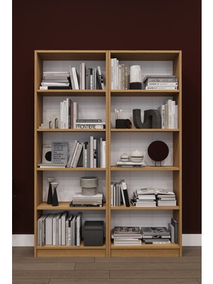 Asra Trend Lüks 10 Raflı Ev Ofis Kitaplık %100 Mdf Modern Dekoratif Kütüphane Kitaplık K003