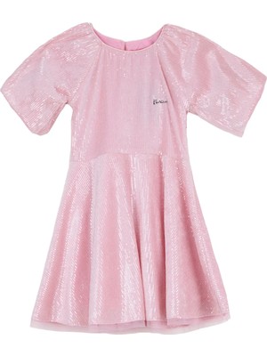 Barbie Pembe Kız Çocuk Payetli Abiye Elbise BRB6WG-ELB6481