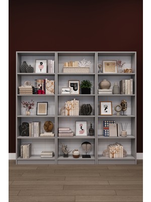 Asra Trend Lüks 15 Raflı Ev Ofis Kitaplık %100 Mdf Modern Dekoratif Kütüphane Kitaplık K004