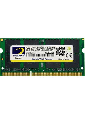 TwinMos 8 GB Ddr3 1600MHZ Twınmos 1.35 Nb MDD3L8GB1600N