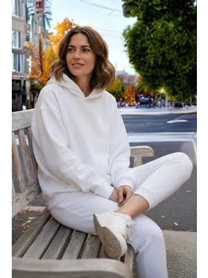Sweatshirt Kapuşonlu Pamuklu Oversize
