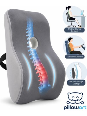 Pillowart Visko Sırt Minderi Bel Yastığı – Ergonomik Bel Desteği