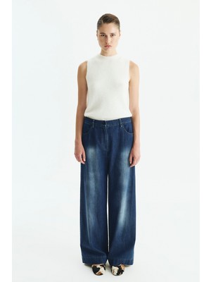 ROMAN Geniş Paça Denim Pantolon Lacivert KK012017_015