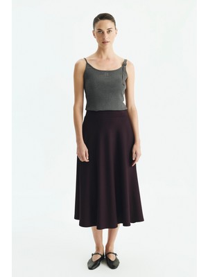 ROMAN Beli Lastikli Midi Etek A. Mürdüm KK025002_684