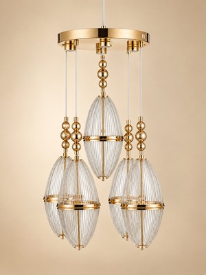 HA Craft H-Acraft Gold Kavun Led'li Kumandalı Avize