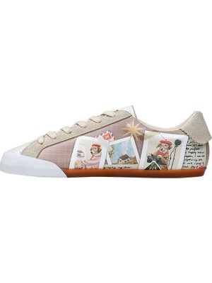 Dogo Kadın Vegan Deri Krem Sneakers - Capturing Memories Tasarım