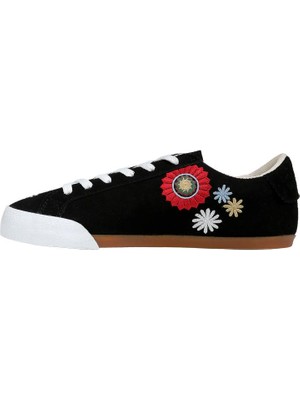 Dogo Kadın Vegan Deri Siyah Sneakers - Blooming In The Dark Tasarım