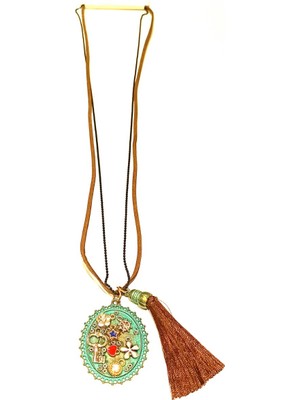 Monalisa Home Otantik Gösterişli Renkli 40 cm Uzunluğunda Kolye