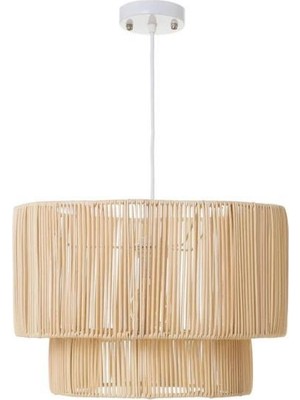 Rattan Dekoratif Sarkıt Avize 40X26 cm Naturel - Outlet