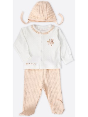 Bebetto Interlok Zıbın Set 3lü (Bouquet) Bej