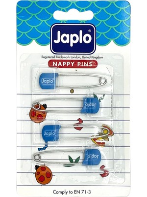 Japlo Emniyetli Çengelli Bebek Iğnesi 4'lü - Mavi
