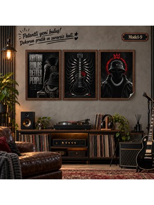 Akıllı Kağıt Statik Tutunma Özellikli Tablo - Poster Müzik (Model- 9)