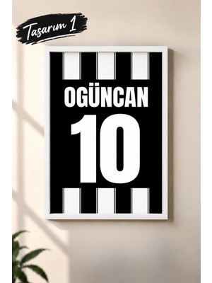 Kişiye Özel Taraftar Tablo , Çerçeveli Cam , Kişiselleştirilebilir , Numara , Isim