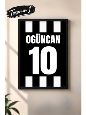 Kişiye Özel Taraftar Tablo , Çerçeveli Cam , Kişiselleştirilebilir , Numara , Isim