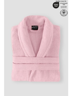 Ellaline %100 Pamuk Pudra Pembe Kadın Bornoz | Banyo, Spa, Havuz, Çeyiz