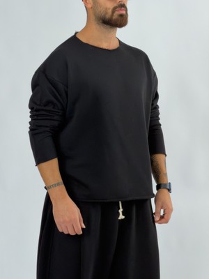 Cocopelli Oversize Siyah Erkek Sweatshirt COC3431