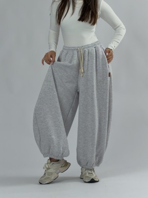 Cocopelli Gri Oversize Kadın Baggy Pantolon COC3430