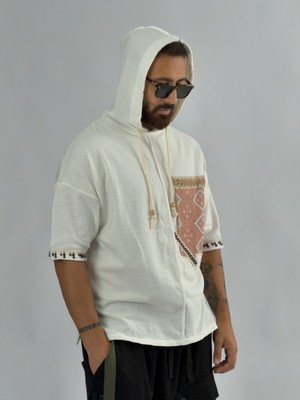 Cocopelli Tasarım Kapüşonlu Erkek Sweatshirt COC3452