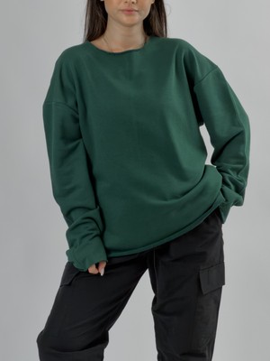 Cocopelli Oversize Yeşil Kadın Sweatshirt COC3436