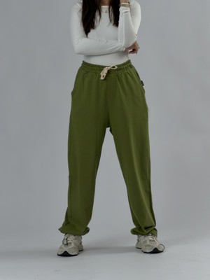 Cocopelli Paça Ayarlamalı Regular Haki Kadın Jogger Pantolon COC3486