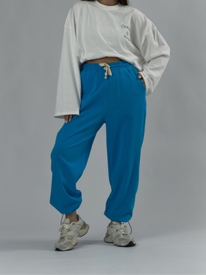 Cocopelli Paça Ayarlamalı Regular Mavi Kadın Jogger Pantolon COC3489