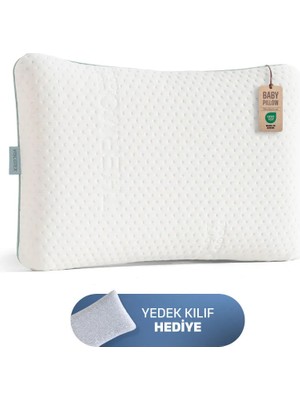 Viscotex Visco Bebek Yastığı 50 x 32 x 6 cm Beyaz Polyester Dış Materyal ile Çıkarılabilir Kapak